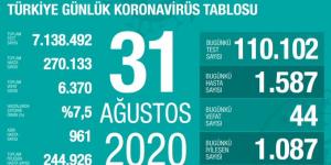 CORONAVİRÜS TABLOSUNDA BUGÜN (31 AĞUSTOS 2020)