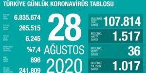 CORONAVİRÜS TABLOSUNDA BUGÜN (28 AĞUSTOS 2020)