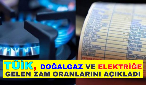 TÜİK, DOĞALGAZ VE ELEKTRİĞE GELEN ZAM ORANLARINI AÇIKLADI