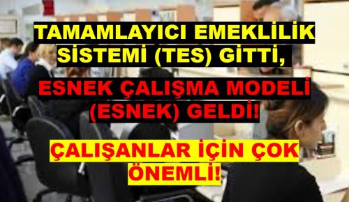 TAMAMLAYICI EMEKLİLİK SİSTEMİ (TES) GİTTİ, ESNEK ÇALIŞMA MODELİ (ESNEK) GELDİ