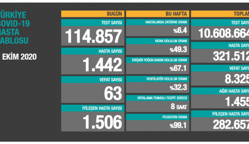 CORONAVİRÜS TABLOSUNDA BUGÜN (02 EKİM 2020)