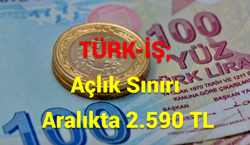 TÜRK-İŞ; Açlık Sınırı Aralıkta 2.590 TL