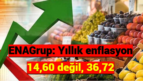 ENAGrup: Yıllık enflasyon 14,60 değil, 36,72