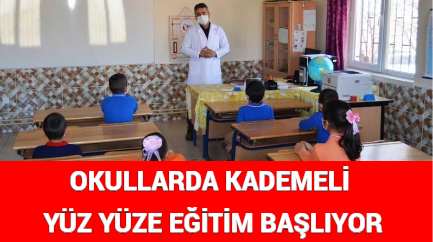 OKULLARDA KADEMELİ YÜZ YÜZE EĞİTİM BAŞLIYOR