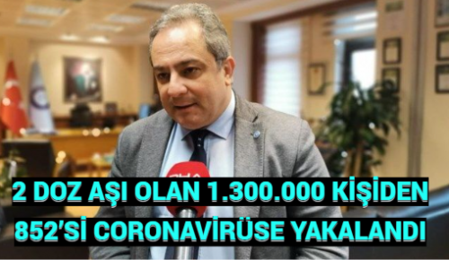 2 DOZ AŞI OLAN 1.300.000 KİŞİDEN 852’Sİ CORONAVİRÜSE YAKALANDI