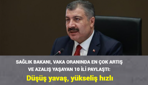 SAĞLIK BAKANI, VAKA ORANINDA EN ÇOK ARTIŞ VE AZALIŞ YAŞAYAN 10 İLİ PAYLAŞTI: Düşüş yavaş, yükseliş hızlı