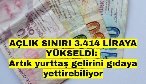 AÇLIK SINIRI 3.414 LİRAYA YÜKSELDİ: Artık yurttaş gelirini gıdaya yettirebiliyor