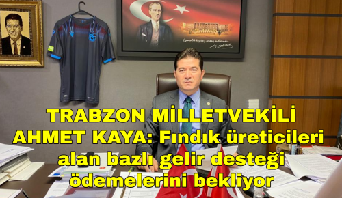 TRABZON MİLLETVEKİLİ AHMET KAYA: Fındık üreticileri alan bazlı gelir desteği ödemelerini bekliyor       