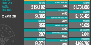 CORONAVİRÜS TABLOSUNDA BUGÜN (20 MAYIS 2021)