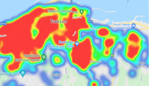 TRABZON YİNE KIZARDI! Şehir merkezi yüksek riskli…