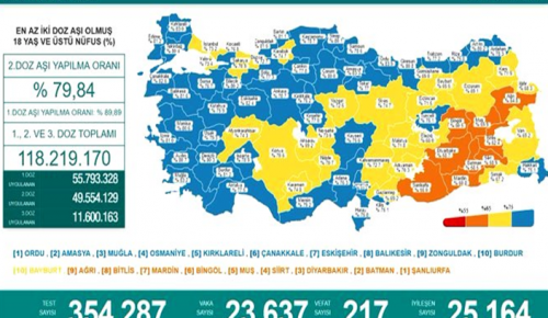 CORONAVİRÜS TABLOSUNDA BUGÜN (12 KASIM 2021)