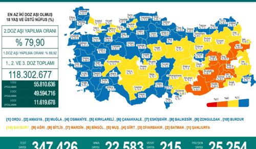 CORONAVİRÜS TABLOSUNDA BUGÜN (13 KASIM 2021)