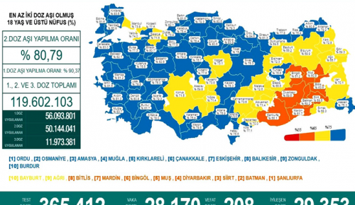 CORONAVİRÜS TABLOSUNDA BUGÜN (23 KASIM 2021)