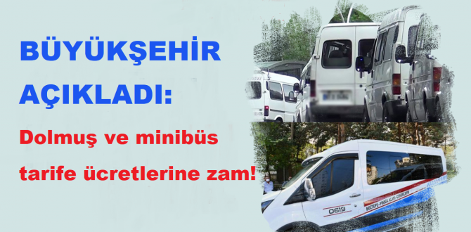 TRABZON BÜYÜKŞEHİR AÇIKLADI | Dolmuş ve minibüs tarife ücretlerine zam!