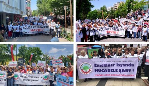 EMEKLİLER MEYDANLARDAN HAYKIRDI: “Açlığa, sefalete, çaresizliğe hayır”