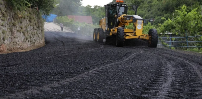 AKÇAABAT BELEDİYESİ ASFALTLAMA ÇALIŞMALARINA DEVAM EDİYOR: Tüm mahalleler asfaltlanacak