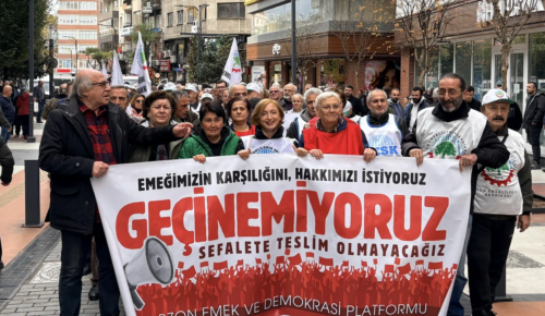 TRABZON EMEK VE DEMOKRASİ PLATFORMU ADALET İÇİN YÜRÜDÜ: Ekmek yoksa barış da yok!