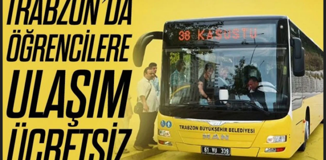 TRABZON BÜYÜKŞEHİR’DEN ULAŞIM KARARI! Ortaokul öğrencilerine de artık ücretsiz