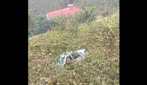GELİYA/ KARAÇAM’DA OTOMOBİL FINDIK BAHÇESİNE YUVARLANDI